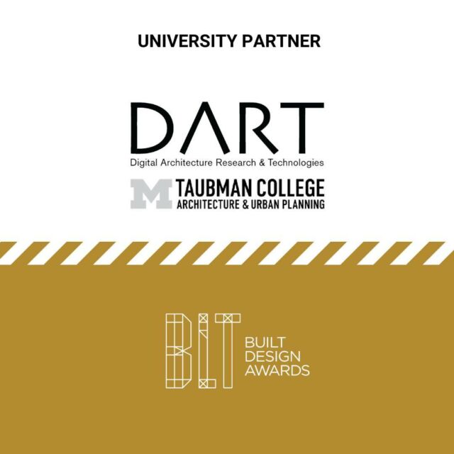 𝐍𝐄𝐖 𝐔𝐍𝐈 𝐏𝐀𝐑𝐓𝐍𝐄𝐑𝐒𝐇𝐈𝐏 👨‍🎓

We proudly announce our new partnership with Digital Architecture Research and Technologies (DART) at the Taubman College of Architecture and Urban Planning | University of Michigan!

Meet their work here: 

@taubmancollege

#BLTAwards #architecture #architecturaldesign #interiordesign #designer #constructionproduct #productdesign #projectmanagement #awards #designawards #school #education