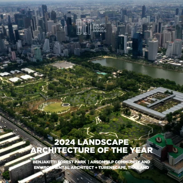 🏆 LANDSCAPE ARCHITECTURE OF THE YEAR: Benjakitti Forest Park 🏆⁠
⁠
Benjakitti Park, a 720,000-square-meter urban oasis in Bangkok, was built on a former tobacco factory site and now serves as an educational hub for ecology and the environment. This project not only showcases sustainable design but also sets a new standard for urban development, offering a vibrant space for both the community and wildlife.⁠
⁠
Company: Arsomsilp Community and Environmental Architect + TURENSCAPE⁠ @arsomsilparchitect @turenscape 
Lead Designer: Arsomsilp Community and Environmental Architect; TURENSCAPE (Design Consultant)⁠
Other Credit: TURENSCAPE (Design Consultant)⁠
Photographer Credit: Royal Thai Army - 1st Development Division, Sarakadee Magazine, Mr.Srirath Somsawat⁠
Client: The Treasury Department (Ministry of Finance)⁠ 
⁠
📍 Location: Bangkok, Thailand ⁠
⁠
Click the link in bio to learn more about the project. ⁠
⁠
#bltbuiltdesignawards #bltdesignawards #bltawards #lanscapearchitecture #designaward