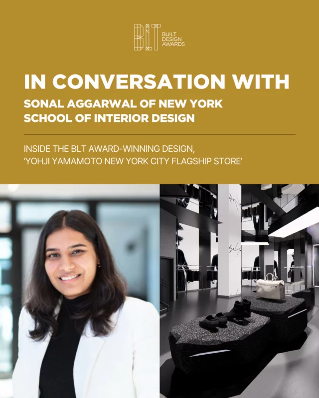 In this exclusive interview with Sonal Aggarwal from the New York School of Interior Design, we dive into the unique vision behind her award-winning project—a flagship store that blends the avant-garde fashion of Yohji Yamamoto, which earned her the title of "Emerging Interior Designer of the Year" at the 2024 BLT Built Design Awards. 🏆⁠
⁠
Discover the challenges she faced during the creative process and get a glimpse into the exciting future of this rising talent. 🌟⁠
⁠
Click the link in bio to read the full interview. ⁠
⁠
#BLTbuiltdesignawards #BLTdesignawards #BLTawards #landscapearchitecture #designaward #yohjiyamamoto